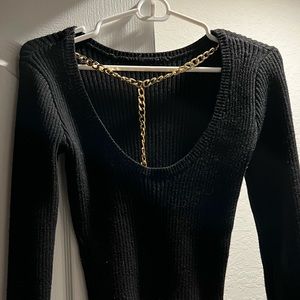 Astr sweater with chain detail in the back